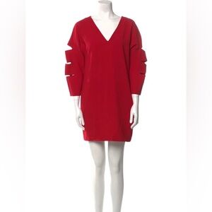 🎀SACHIN & BABI small v neck red shift dress with cut outs